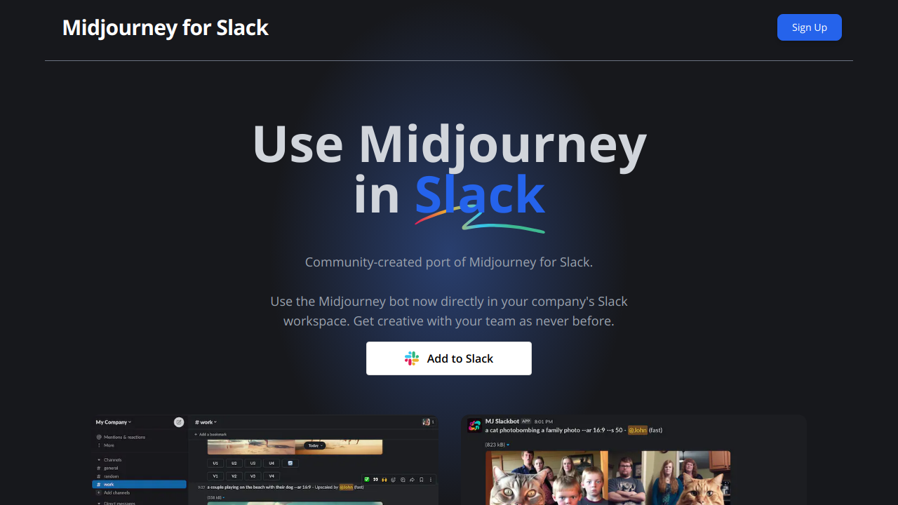 Midjourney for Slack